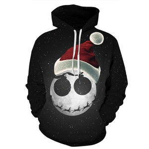 2018 Newest 3D Print Christmas Halloween Skull Theme Pullover Hoodies for Women
