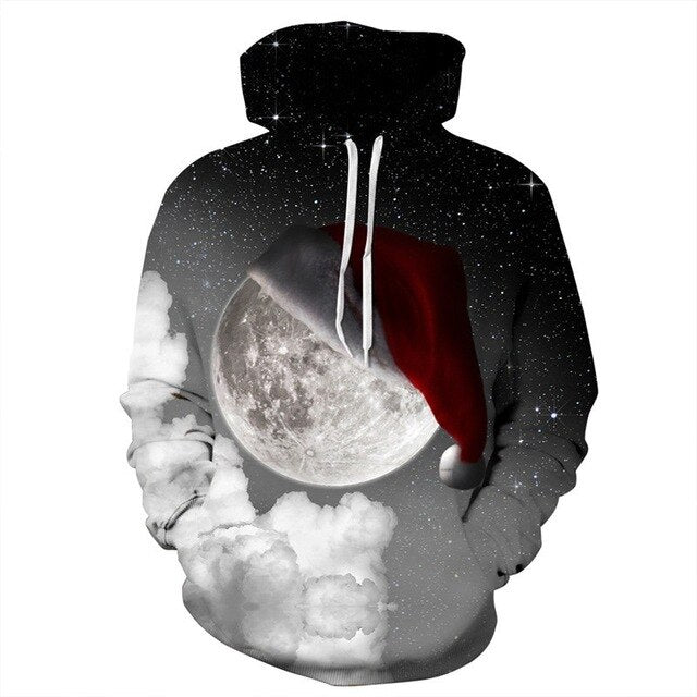 2018 Newest 3D Print Christmas Halloween Skull Theme Pullover Hoodies for Women