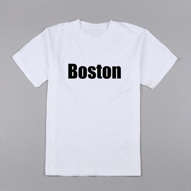 Custom T-shirt Boston Houston Los Angeles Print no bra club Women