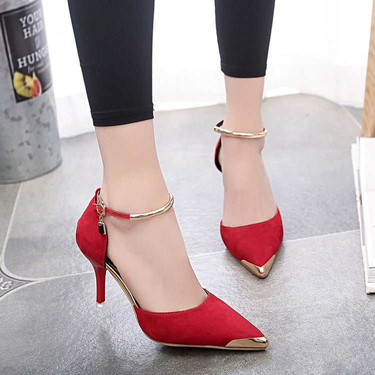 Spring and summer new sexy pointed high  shoes