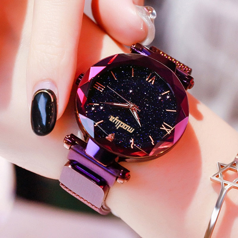 Hot Selling Luxury Magnetic Starry Sky Women Watches