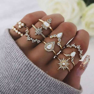 Fashion Multi-piece Women Finger Ring Sets