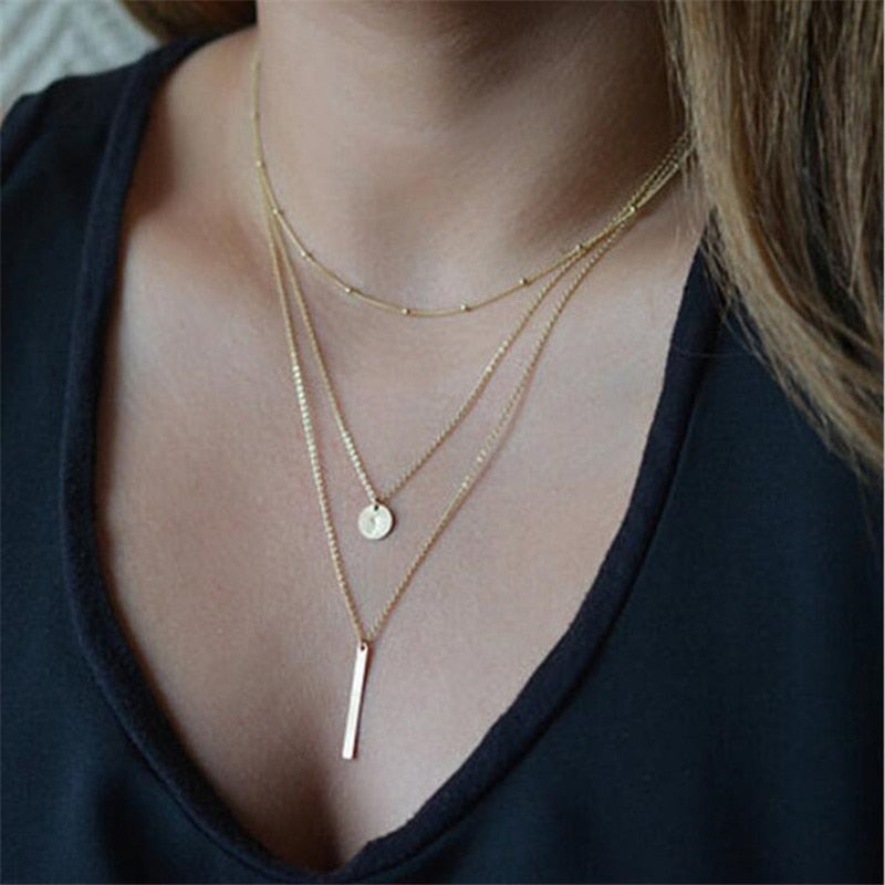Fashion Women Choker Chunky Statement Bib Pendant Chain Charm Necklace Jewelry Statement Necklace