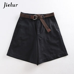 Jielur All-match 4 Solid Color Sashes Casual Women